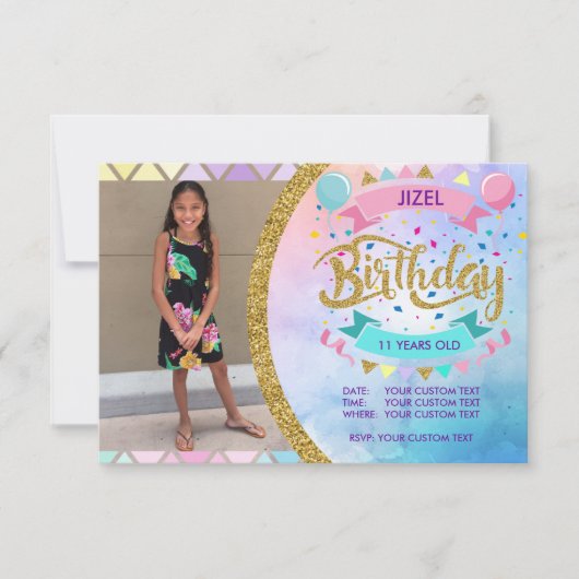 Pastels Modern PARTY-uitnodiging Kaart (Voorkant)