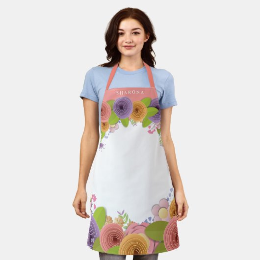  Pastels Moederdag Papier Cut Flower Schort (Gedragen)