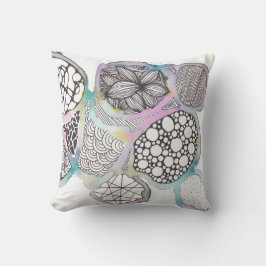  pastels op wit, gemengd mediaontwerp kussen