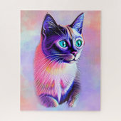 Pastels Painted Siamese Cat Legpuzzel (Verticaal)