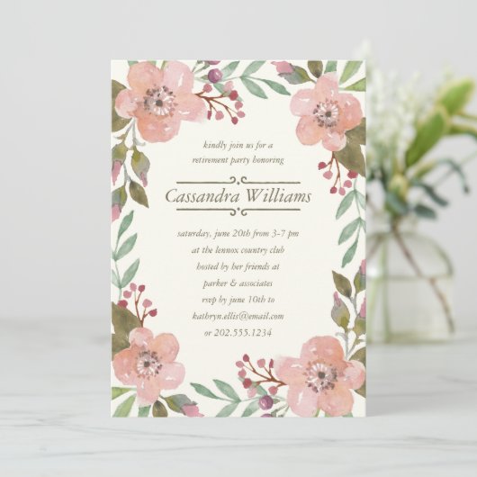  pastels | Pensioenpartij Floral Wreator Kaart (Staand voorkant)