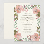 pastels | Pensioenpartij Floral Wreator Kaart (Voorkant / Achterkant)