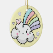 Pastels Rainbow Baby sterars & Hearts Personal Keramisch Ornament (Rechts)
