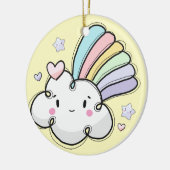 Pastels Rainbow Baby sterars & Hearts Personal Keramisch Ornament (Links)