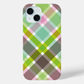 Pastels Roze Aqua Blauw Retro Plaid controleert pa Case-Mate iPhone Case (Achterkant)