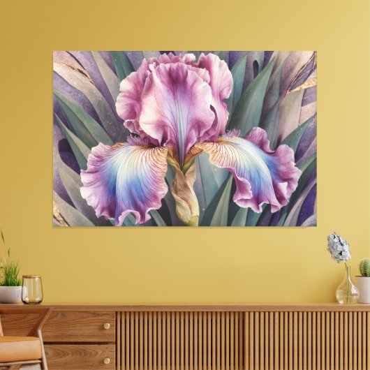*~* Pastels Roze IRIS Irissen  Bloemen TV2 Canvas Afdruk (Insitu (Woonkamer))