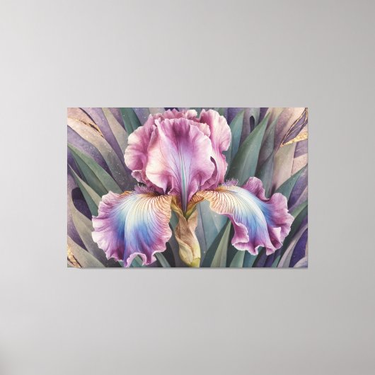 *~* Pastels Roze IRIS Irissen  Bloemen TV2 Canvas Afdruk (Voorkant)