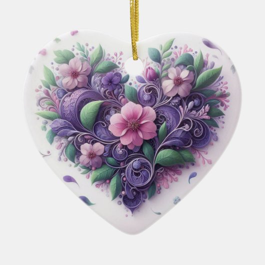 Pastels Scrolly Heart Ornament (Voorkant)