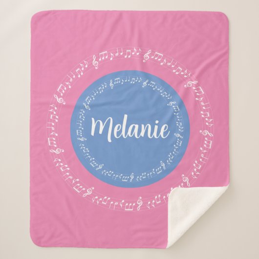 Pastels Sherpa Blanket w/Gepersonaliseerd naam Sherpa Deken (Voorkant)