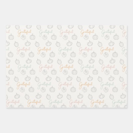  Pastels Thanksgiving Wrapping Paper Sheets (Voorkant)
