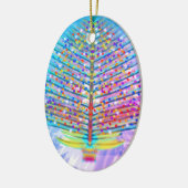 Pastels vakantieboom keramisch ornament (Links)