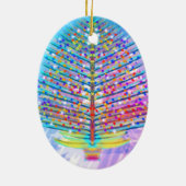 Pastels vakantieboom keramisch ornament (Achterkant)