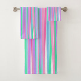  pastels verticale strepen bad handdoek