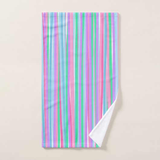  pastels verticale strepen bad handdoek (Handdoek)