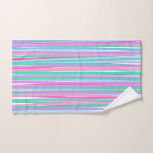  pastels verticale strepen bad handdoek (Handdoek)