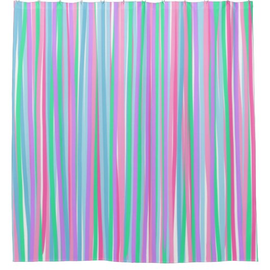  pastels verticale strepen douchegordijn (Voorkant)