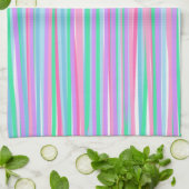  pastels verticale strepen theedoek (Gevouwen)