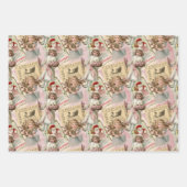 Pastels Victoriaans Kerst Verpakking Papier Inpakpapier Vel (Voorkant 3)