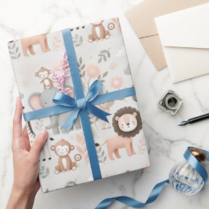 pastelsafari-papier voor dierenverpakking cadeaupapier