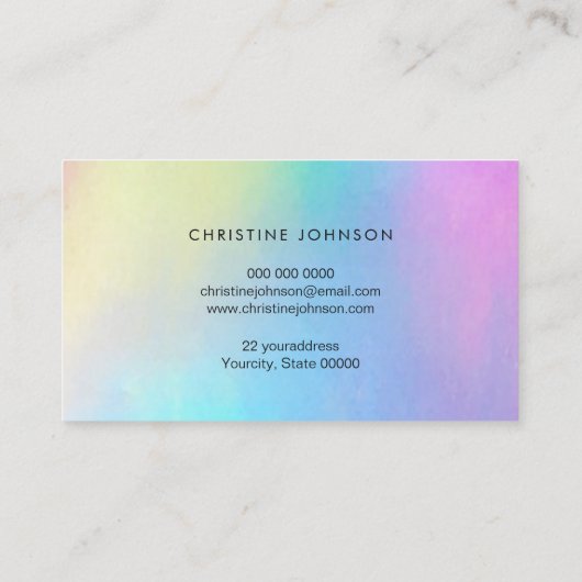 Pastelschaar logo op pastelverlopen visitekaartje (Achterkant)