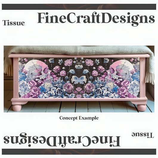  pastelschedel en bloemendecoupage L&R 145 Tissuepapier