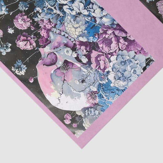  pastelschedel en bloemendecoupage L&R 145 Tissuepapier (Detail)