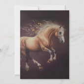 Pastelschilderij van een rennend paard kaart (Achterkant)