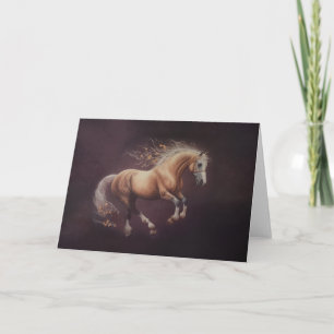 Pastelschilderij van een rennend paard kaart