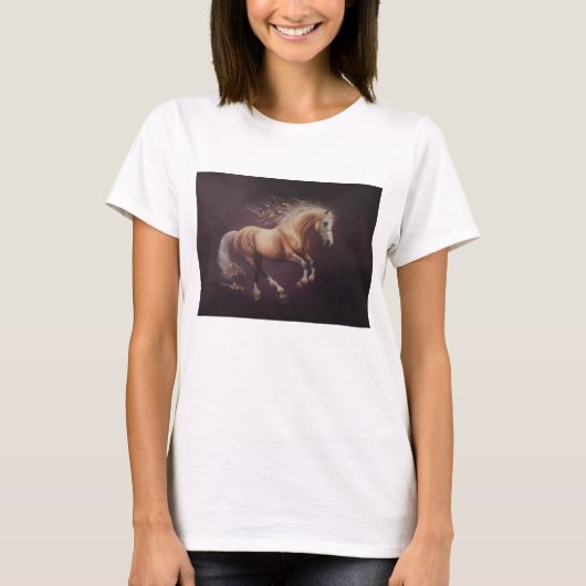 Pastelschilderij van een rennend paard t-shirt (Voorkant)