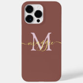 Pastelscript Monogram gepersonaliseerde telefoonho Case-Mate iPhone Case (Achterkant)