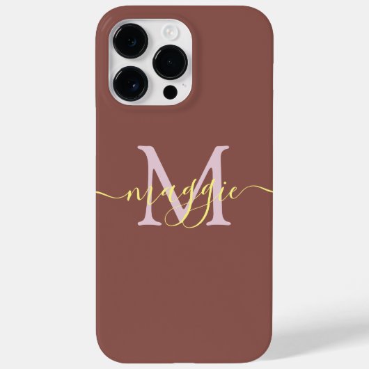 Pastelscript Monogram gepersonaliseerde telefoonho Case-Mate iPhone Case (Achterkant)