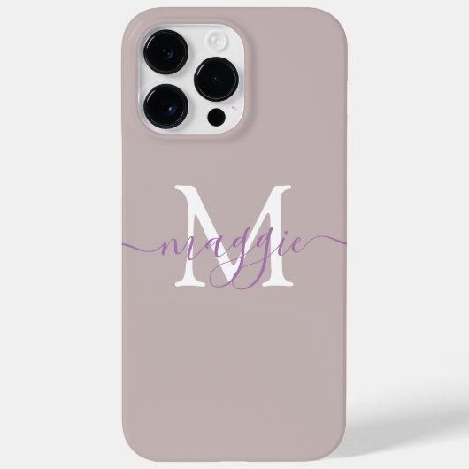 Pastelscript Monogram gepersonaliseerde telefoonho Case-Mate iPhone Case (Achterkant)