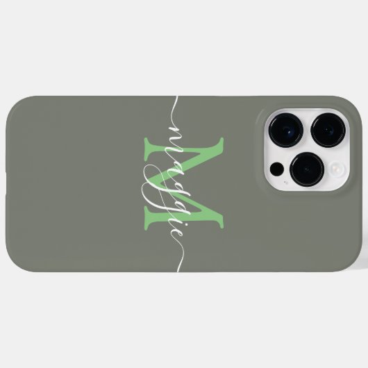 Pastelscript Monogram gepersonaliseerde telefoonho Case-Mate iPhone Case (Achterkant (horizontaal))