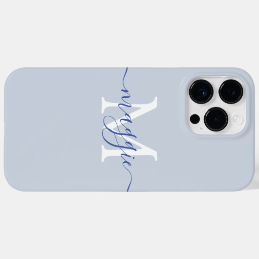 Pastelscript Monogram gepersonaliseerde telefoonho Case-Mate iPhone Case (Achterkant (horizontaal))