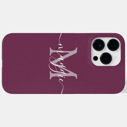 Pastelscript Monogram gepersonaliseerde telefoonho Case-Mate iPhone Case (Achterkant (horizontaal))