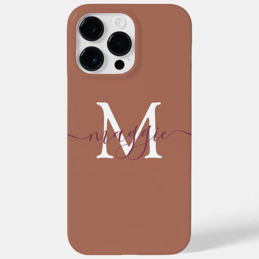 Pastelscript Monogram gepersonaliseerde telefoonho Case-Mate iPhone Case (Achterkant)