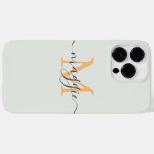 Pastelscript Monogram gepersonaliseerde telefoonho Case-Mate iPhone Case (Achterkant (horizontaal))
