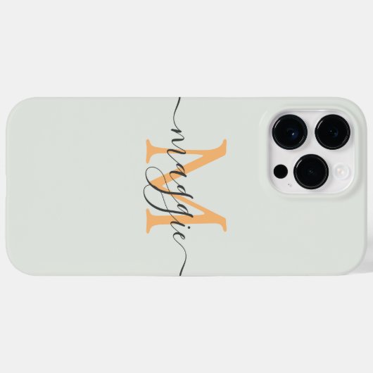 Pastelscript Monogram gepersonaliseerde telefoonho Case-Mate iPhone Case (Achterkant (horizontaal))