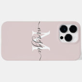 Pastelscript Monogram gepersonaliseerde telefoonho Case-Mate iPhone Case (Achterkant (horizontaal))