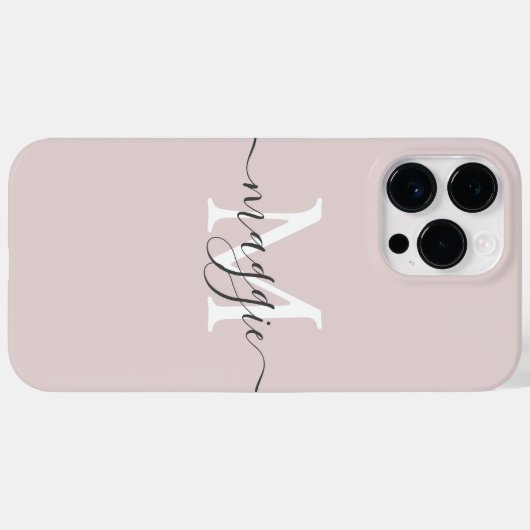 Pastelscript Monogram gepersonaliseerde telefoonho Case-Mate iPhone Case (Achterkant (horizontaal))