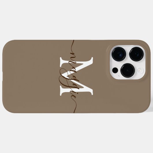 Pastelscript Monogram gepersonaliseerde telefoonho Case-Mate iPhone Case (Achterkant (horizontaal))