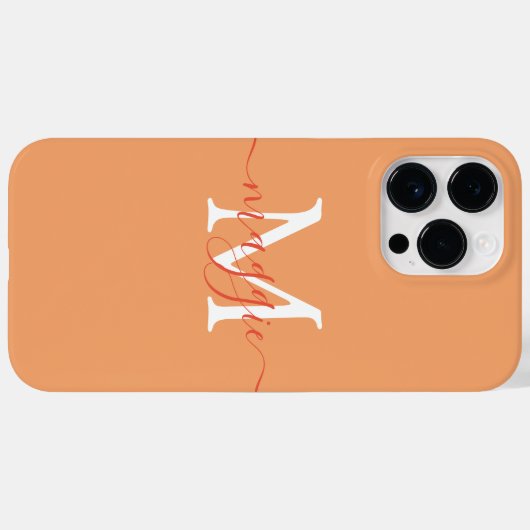 Pastelscript Monogram gepersonaliseerde telefoonho Case-Mate iPhone Case (Achterkant (horizontaal))