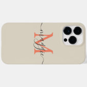 Pastelscript Monogram gepersonaliseerde telefoonho Case-Mate iPhone Case (Achterkant (horizontaal))