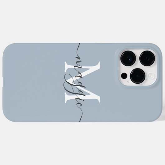 Pastelscript Monogram gepersonaliseerde telefoonho Case-Mate iPhone Case (Achterkant (horizontaal))