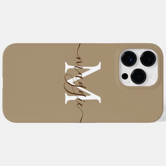 Pastelscript Monogram gepersonaliseerde telefoonho Case-Mate iPhone Case (Achterkant (horizontaal))