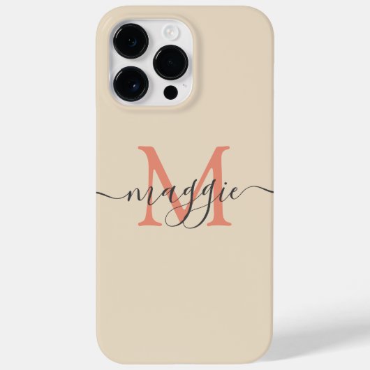 Pastelscript Monogram gepersonaliseerde telefoonho Case-Mate iPhone Case (Achterkant)
