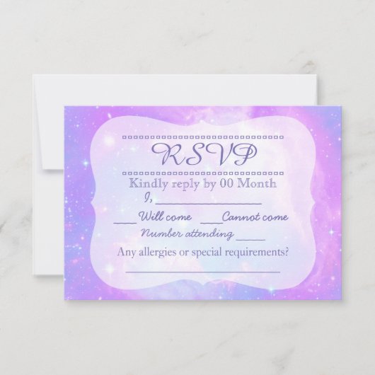 Pastelsterrenstelsel RSVP Kaartje (Voorkant)