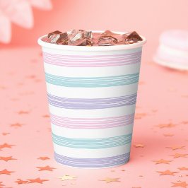 pastelstreep Baby shower Papieren Bekers