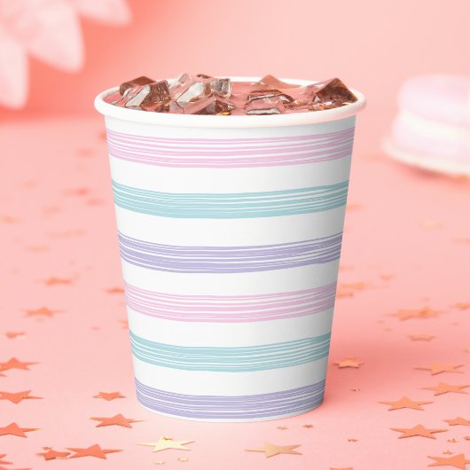 pastelstreep Baby shower Papieren Bekers