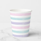 pastelstreep Baby shower Papieren Bekers (Achterkant)